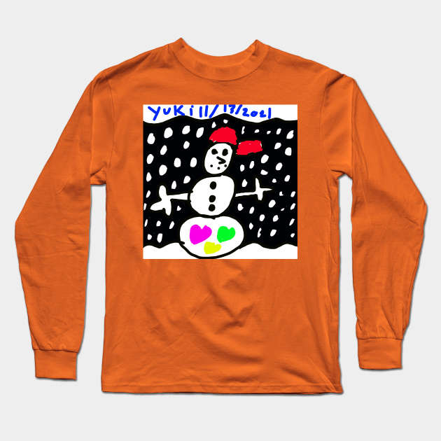 Snowman Long Sleeve T-Shirt by yuki's art